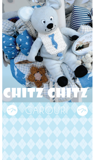 Lumanare de botez  pentru baieti cu jucarie soricel, 65x4 cm,  Chitz, Chitz 7